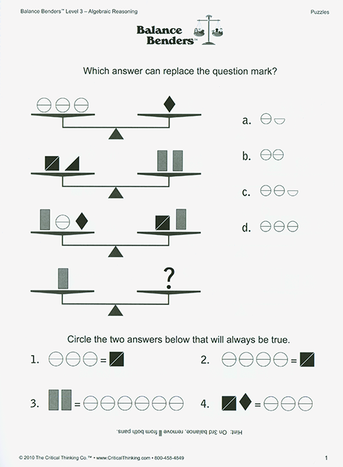 Balance Benders - Level 3 (Grades 8-12)