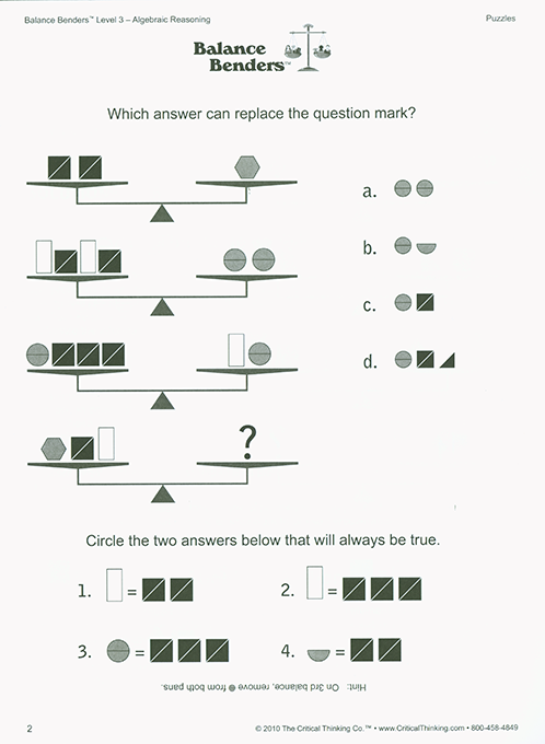 Balance Benders - Level 3 (Grades 8-12)