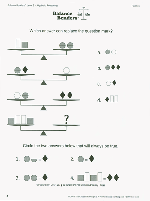 Balance Benders - Level 3 (Grades 8-12)