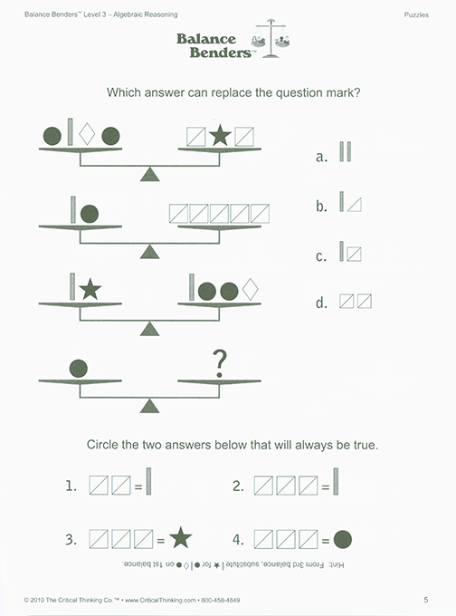 Balance Benders - Level 3 (Grades 8-12)