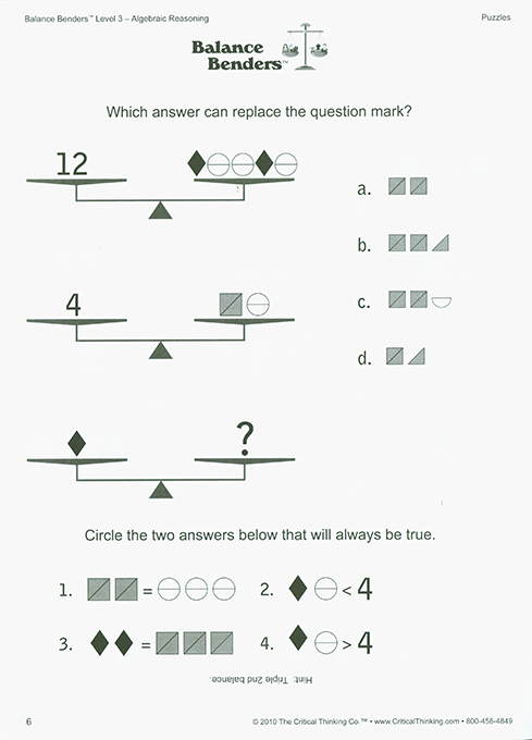 Balance Benders - Level 3 (Grades 8-12)