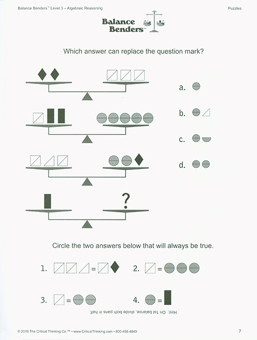 Balance Benders - Level 3 (Grades 8-12)