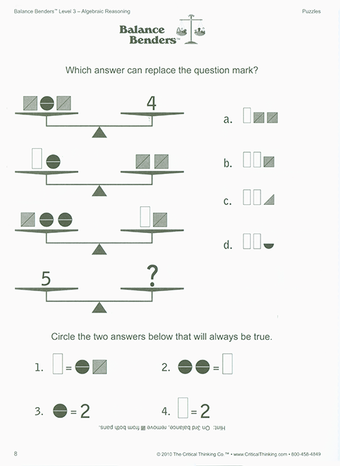 Balance Benders - Level 3 (Grades 8-12)