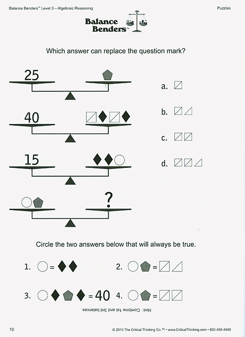 Balance Benders - Level 3 (Grades 8-12)