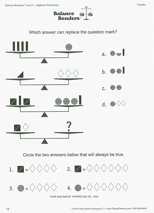 Balance Benders - Level 3 (Grades 8-12)