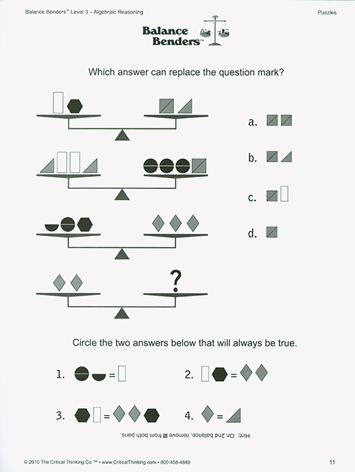 Balance Benders - Level 3 (Grades 8-12)