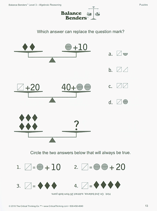 Balance Benders - Level 3 (Grades 8-12)
