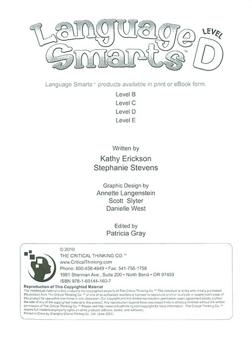 Language Smarts Level D - Grade 3