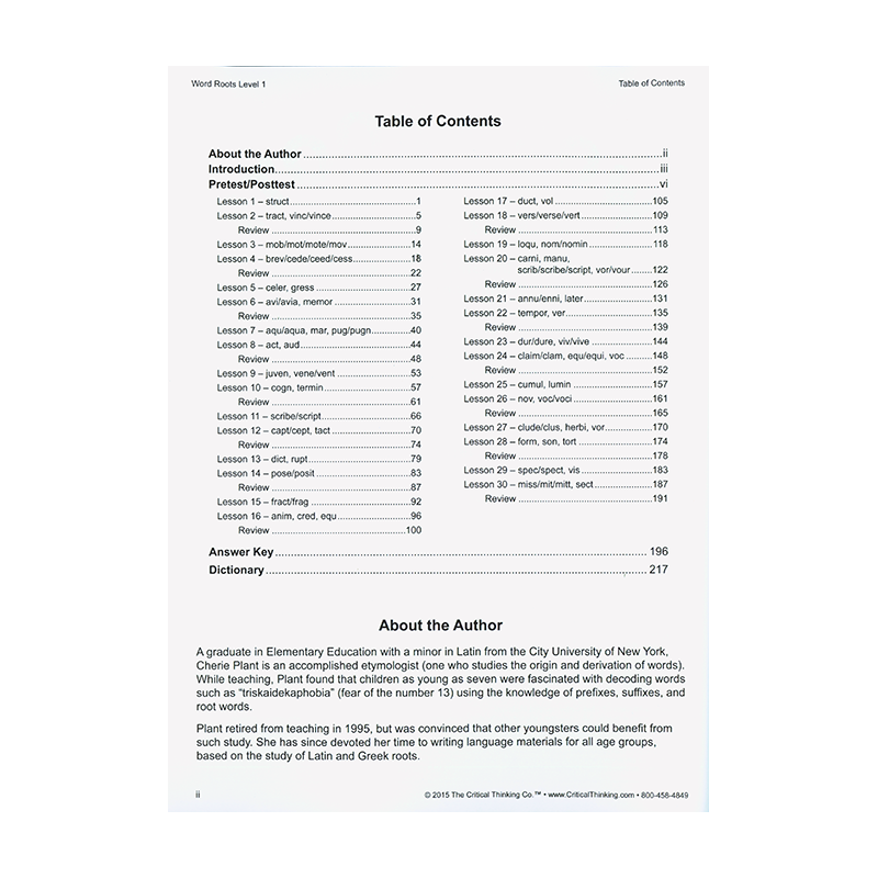 Word Roots Level 1 (Grades 5-12+)