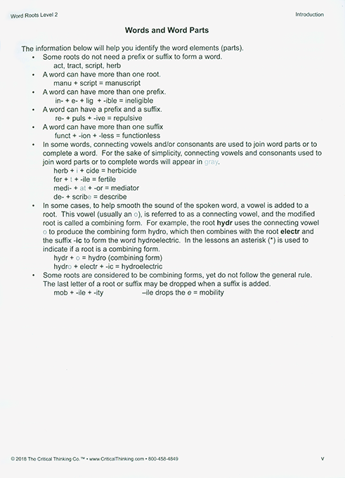 Word Roots Level 2 (Grades 5-12+)
