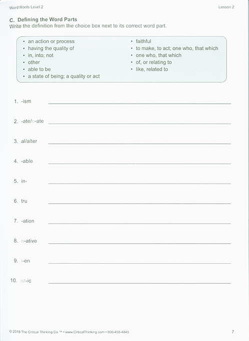 Word Roots Level 2 (Grades 5-12+)