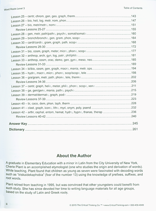 Word Roots Level 3 (Grades 7-12+)