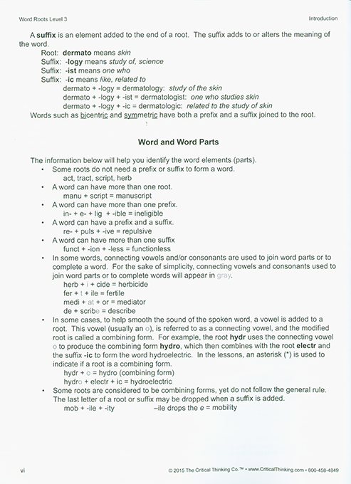 Word Roots Level 3 (Grades 7-12+)