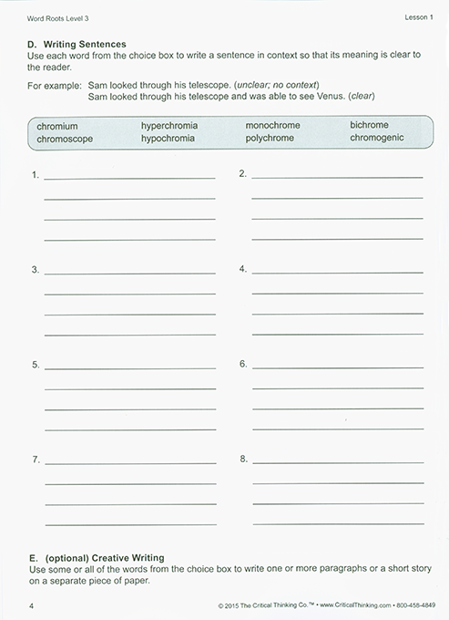 Word Roots Level 3 (Grades 7-12+)