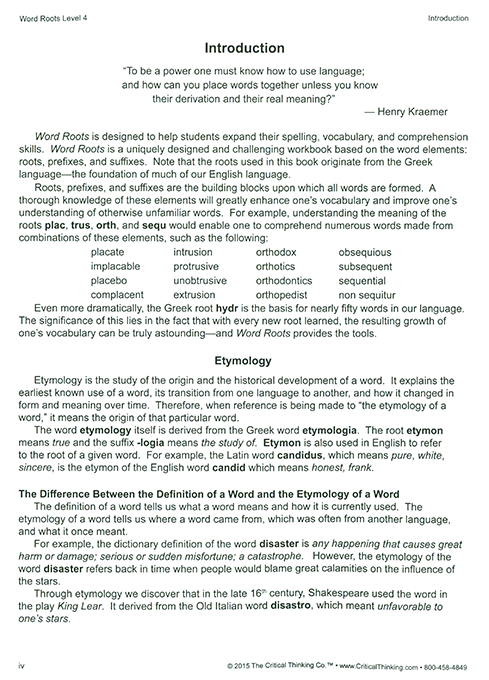 Word Roots Level 4 (Grades 7-12+)