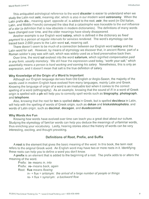 Word Roots Level 4 (Grades 7-12+)