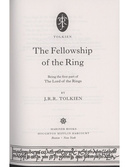 The Fellowship of the Ring: Part One of the Lord of the Rings, Hardcover  Anniversary Edition: J.R.R. Tolkien: 9780395489314 - Christianbook.com