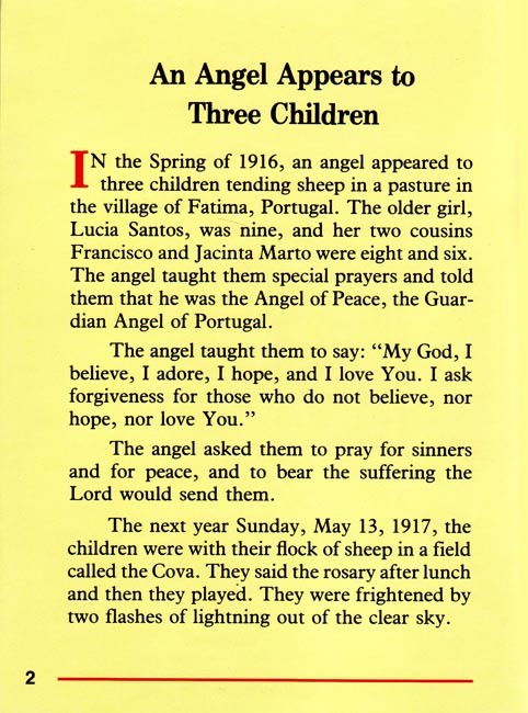 Our Lady of Fatima St. Joseph Picture Book