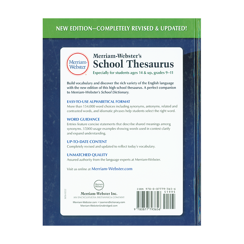 MerriamWebster School Thesaurus (Grades 912)