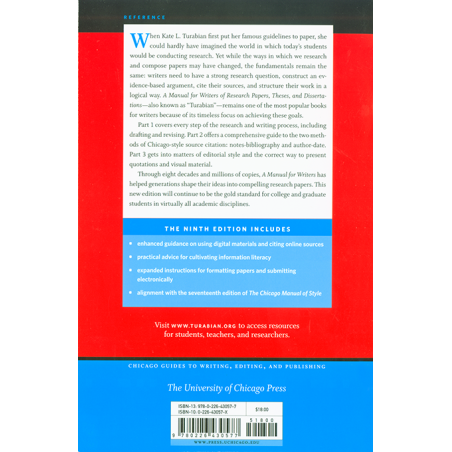 A Manual for Writers 9th Edition