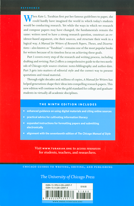 A Manual for Writers 9th Edition