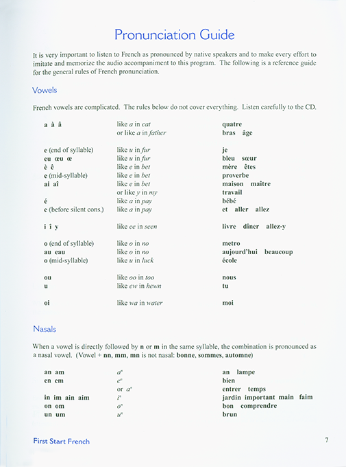First Start French I Student Wkbk