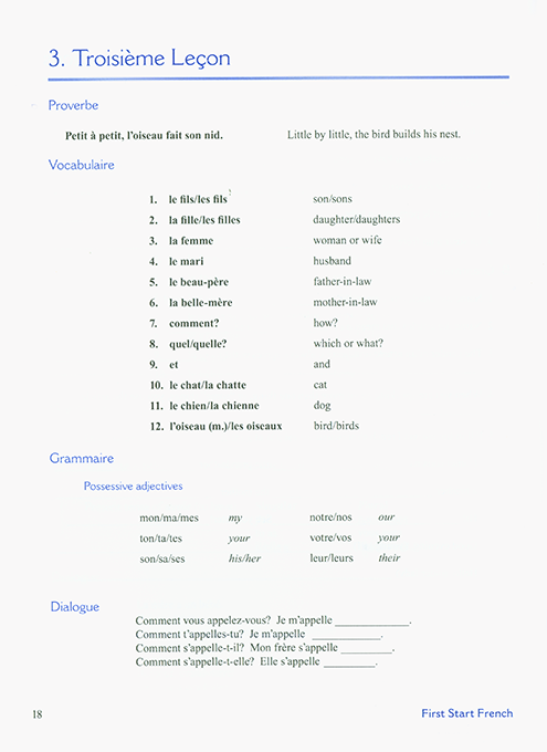 First Start French I Student Wkbk