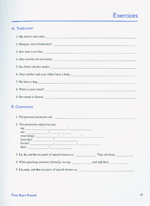 First Start French I Student Wkbk