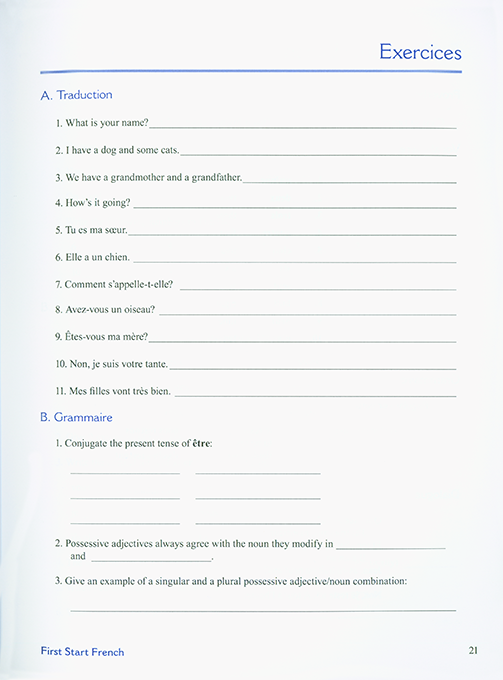 First Start French I Student Wkbk