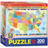 Map of U.S. 200 Piece Puzzle Map of U.S. 200 Piece Puzzle