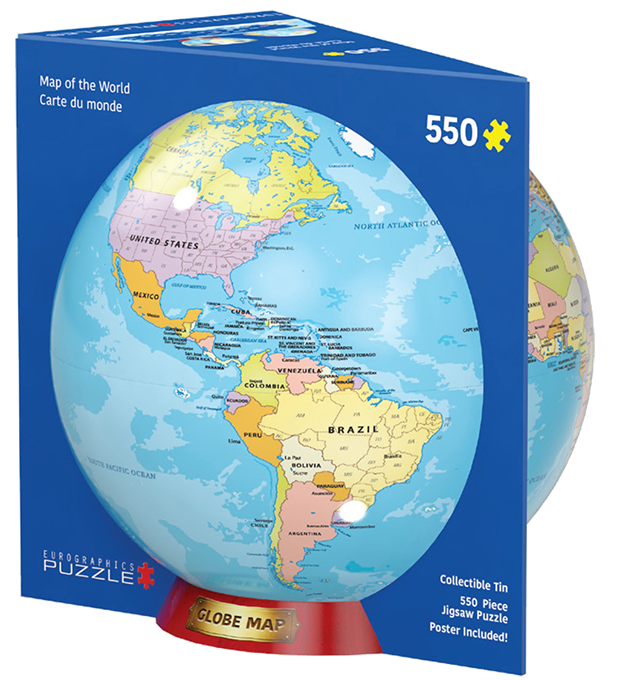 Map of the World 550 Piece Puzzle - in Globe Map of the World 550 Piece Puzzle - in Globe