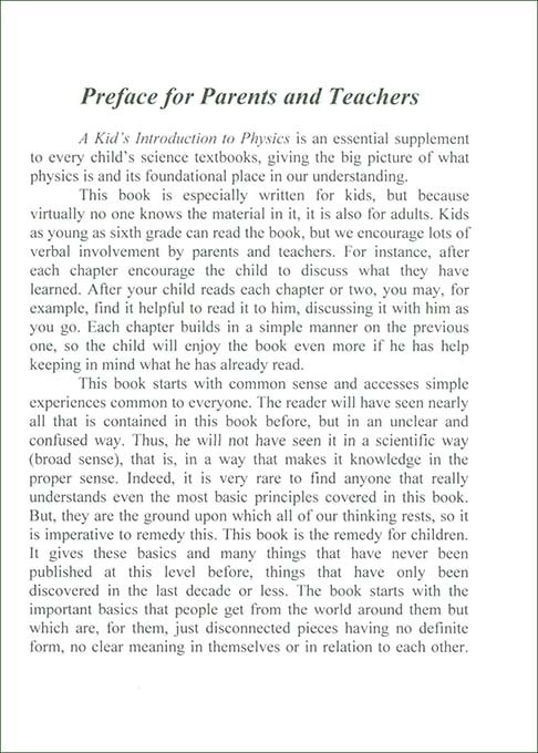 A Kid's Introduction to Physics