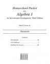 Saxon Algebra 1 (3rd edition) Text & Test Key