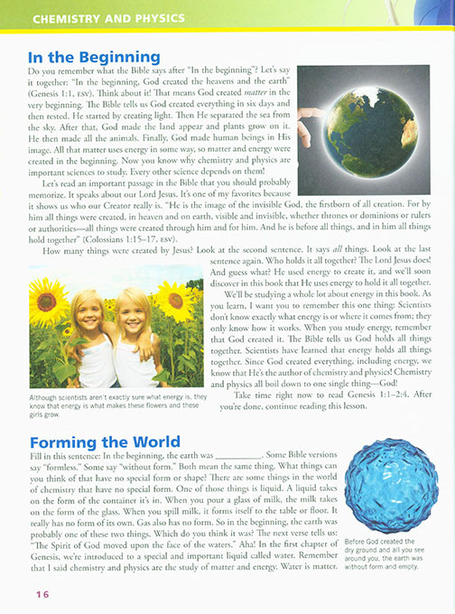 Exploring Creation with Chemistry and Physics