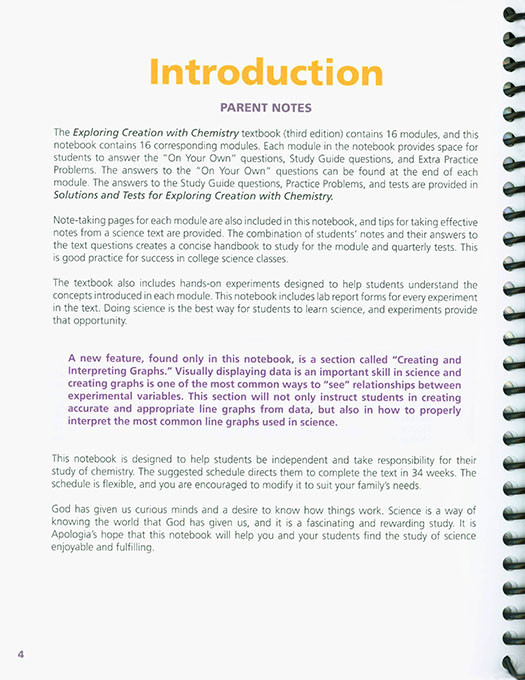 Expl. Creation with Chemistry Student Notebook