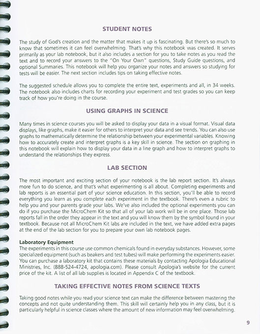 Expl. Creation with Chemistry Student Notebook