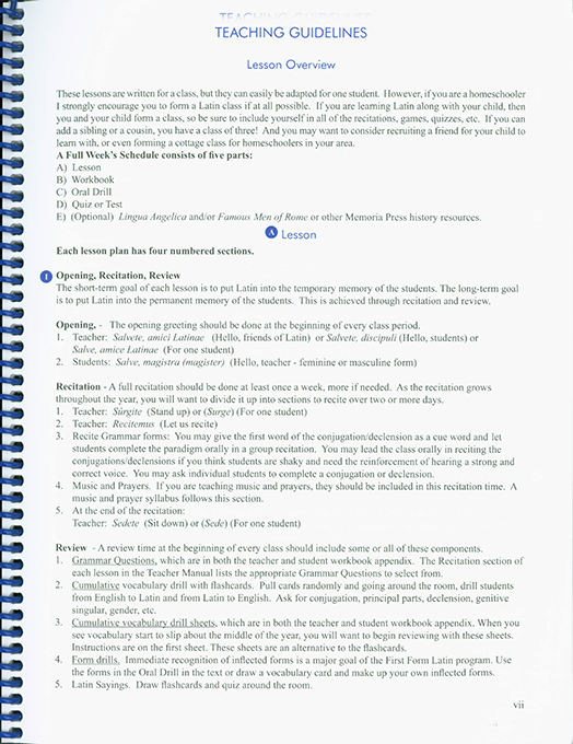 F.F. Latin Teacher Manual - text key