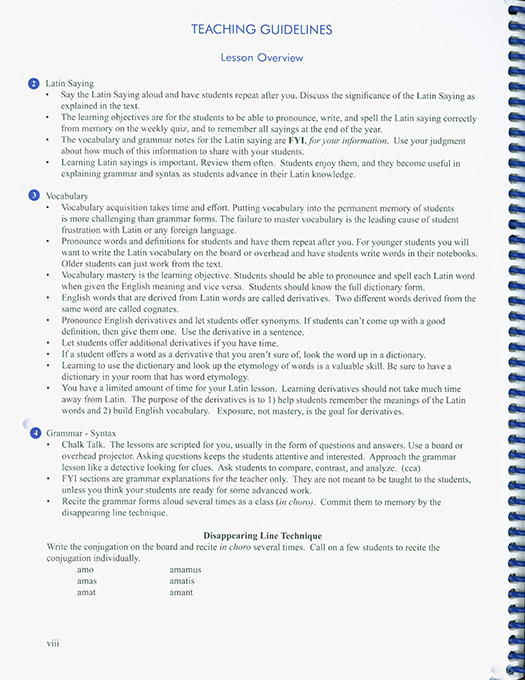 F.F. Latin Teacher Manual - text key
