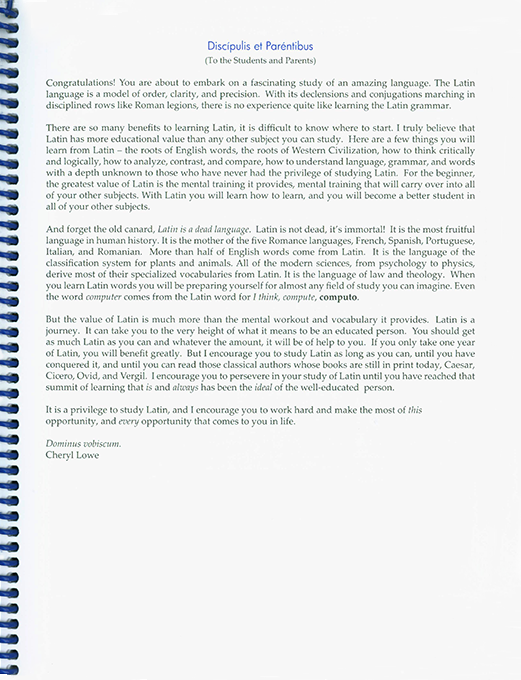 F.F. Latin Teacher Manual - text key