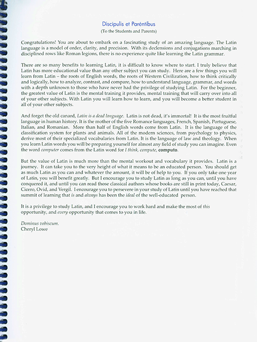 F.F. Latin Teacher Manual - text key