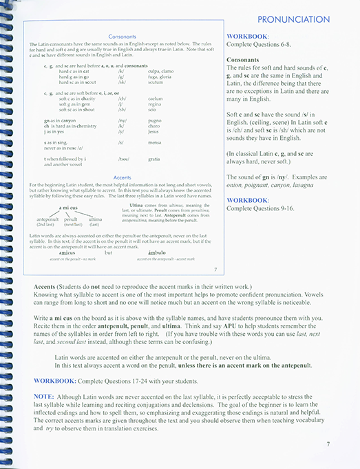 F.F. Latin Teacher Manual - text key