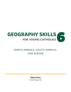 Geography Skills 6 for Young Catholics: North America, South America, and Europe