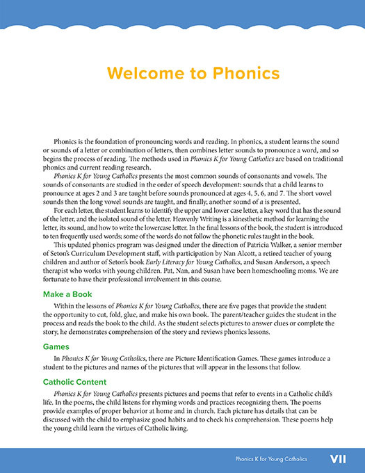 Phonics K for Young Catholics