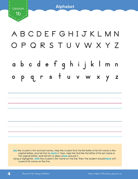 Phonics K for Young Catholics