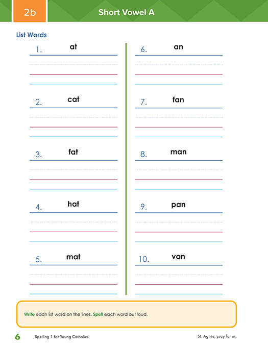 Spelling 1 for Young Catholics (3rd Ed.)