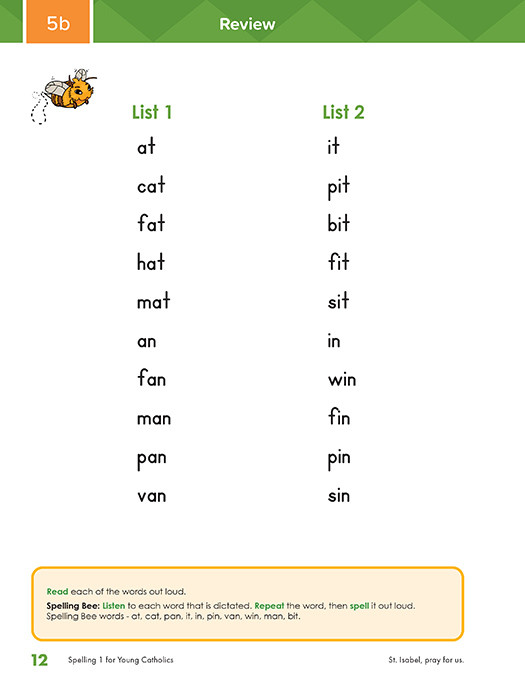 Spelling 1 for Young Catholics (3rd Ed.)
