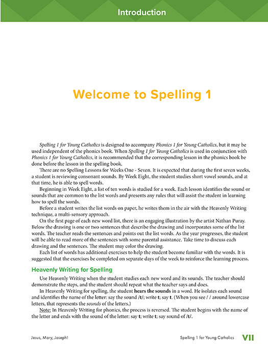 Spelling 1 for Young Catholics (3rd Ed.)