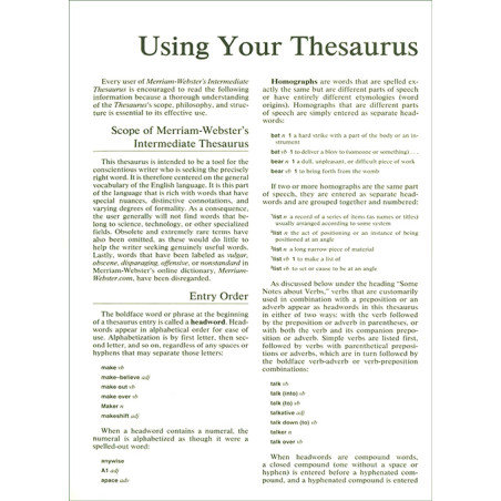 Merriam-Webster's Intermediate Thesaurus (Grades 7-8) Merriam-Webster's Intermediate Thesaurus (Grades 7-8)