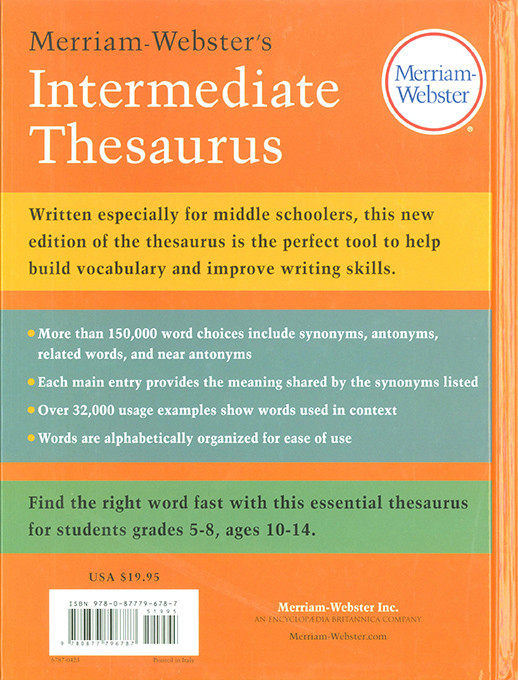 Merriam-Webster's Intermediate Thesaurus (Grades 7-8)