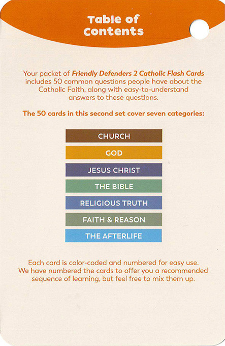 Friendly Defenders 2 Catholic Flash Cards